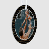 おもしろいフェスティバルブラック編みステッチ模様の写真 オーナメント (正面)