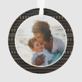 おもしろいフェスティバルブラック編みステッチ模様の写真 オーナメント (裏面)