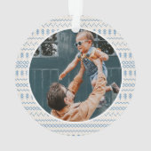 おもしろいフェスティバルブルーニット縫い模様の写真 オーナメント (裏面)