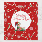 おもしろいフェスティバルムービー夜クリスマスクリスマスパーティーワインラベル ワインラベル (シングルラベル)