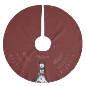 おもしろいフェスティバルレッドシックかわいいドンキーラマヒツジ ブラッシュドポリエステルツリースカート (正面)