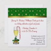 おもしろいフェスティバルワイングラスクリスマスパーティの招待状 招待状 (正面/裏面)