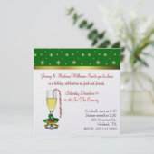 おもしろいフェスティバルワイングラスクリスマスパーティの招待状 招待状 (スタンド正面)