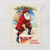 おもしろいフェスティバルヴィンテージビクトリアンサンタギフトチムニー シーズンポストカード (正面)