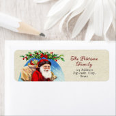 おもしろいフェスティバルヴィンテージビクトリアンサンタギフトホリー ラベル (インサイチュ)