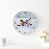 おもしろいフェスティバル猫をテーマにした雪だるまウォールクロック ラージ壁時計 (ホーム)