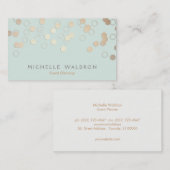 おもしろいフェスティバル金ゴールド紙吹雪イベントプランナーライトブルー 名刺 (正面/裏面)