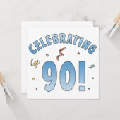 おもしろいフェスティバル90番目の誕生日ギフト カード (正面/裏面インサイチュ)