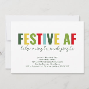 おもしろいフェスティバルAFクリスマスパーティの招待状 シーズンカード