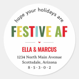 おもしろいフェスティバルAFクリスマス差出人住所 ラウンドシール