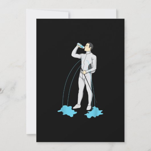 おもしろいフェンシングポストトレーニングキュートフェンサーアスリート シーズンカード (正面)