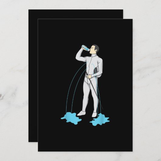 おもしろいフェンシングポストトレーニングキュートフェンサーアスリート シーズンカード (正面/裏面)