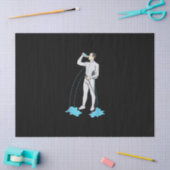 おもしろいフェンシングポストトレーニングキュートフェンサーアスリート 薄葉紙 (クラフト)