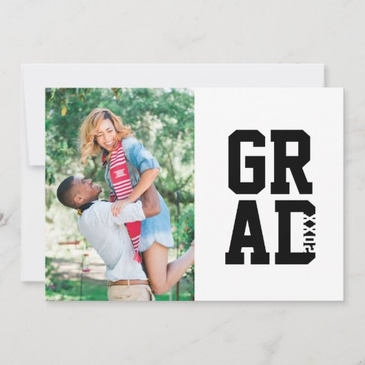 おもしろいフォトカレッモダンジ卒業招待状 招待状 (正面)