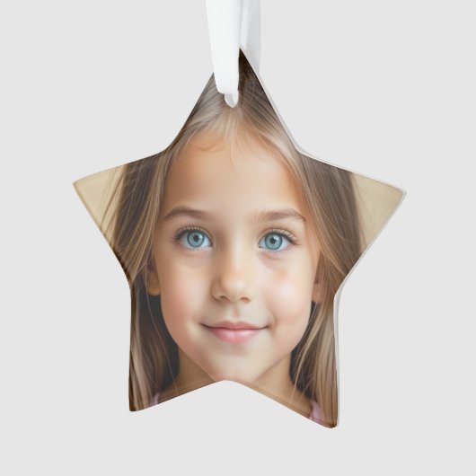 おもしろいフォトクリスマススターのパーソナライズ オーナメント (正面)