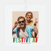 おもしろいフォトクリスマスフェスティバルAF メタルオーナメント (正面)