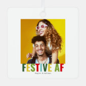 おもしろいフォトクリスマスフェスティバルAF メタルオーナメント (正面)