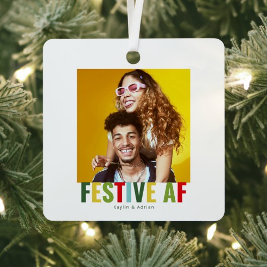 おもしろいフォトクリスマスフェスティバルAF メタルオーナメント (インサイチュ)