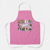おもしろいフォトコラージュピンク エプロン (正面)