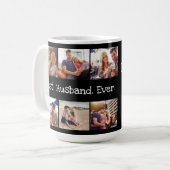 おもしろいフォトコラージュ最高の夫エバー白黒 コーヒーマグカップ (正面左)
