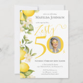 おもしろいフォトジェスティレモン50th誕生日パーティー 招待状 (正面)