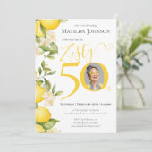 おもしろいフォトジェスティレモン50th誕生日パーティー 招待状 (スタンド正面)