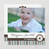 おもしろいフォトバースデーパーティーの招待 招待状 (正面/裏面)