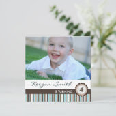 おもしろいフォトバースデーパーティーの招待 招待状 (スタンド正面)