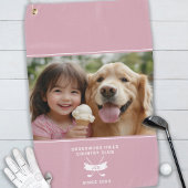 おもしろいフォトプモダンロガーモノグラムのクラブProピンク ゴルフタオル