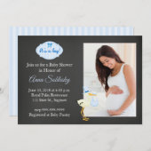 おもしろいフォトベビーシャワー招待状 招待状 (正面/裏面)