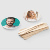 おもしろいフォト顔をスティックブライダルシャワープロップ ハンドファン (組立なし)