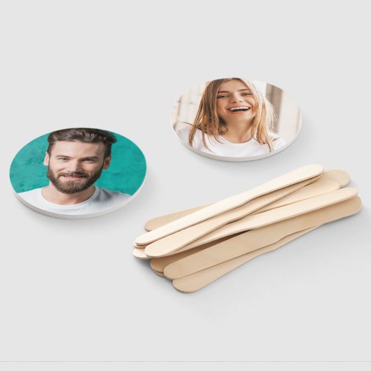 おもしろいフォト顔をスティックブライダルシャワープロップ ハンドファン (組立なし)