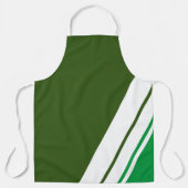 おもしろいフォレストケリーグリーンオフセットホワイト傾斜ストライプ付 エプロン (正面)