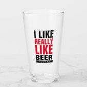 おもしろいフォントのカスタムビールが好き タンブラーグラス (正面)