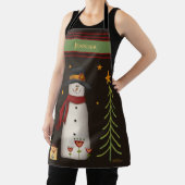 おもしろいフォークお洒落雪だるま エプロン (インサイチュ)