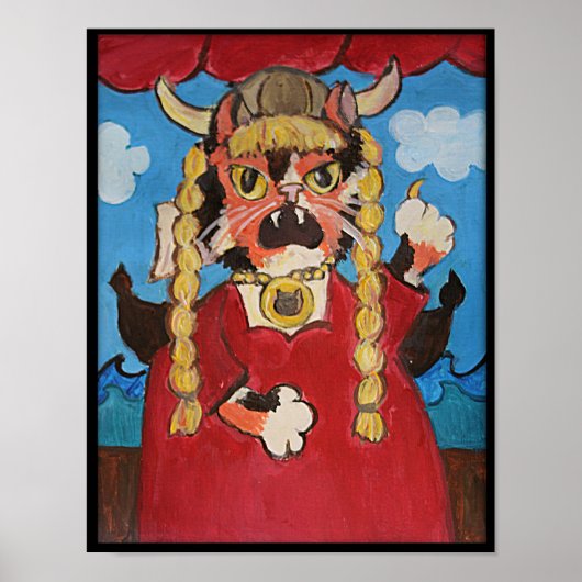 おもしろいフォークアートオペラキャット ポスター (正面)