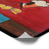 おもしろいフォークアートオペラキャット ポスター (角)