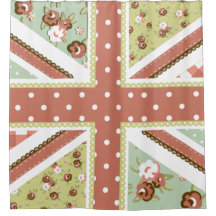 おもしろいフォークキルトブリティッシュユニオンジャックフラワーズブラウンズ