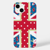 おもしろいフォークキルトブリティッシュユニオンジャックフラワーズ Case-Mate iPhoneケース (裏面)