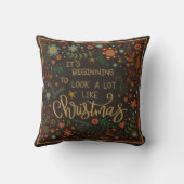 おもしろいフォーククリスマス引用文ホリデーインスピリシティ クッション (裏面)