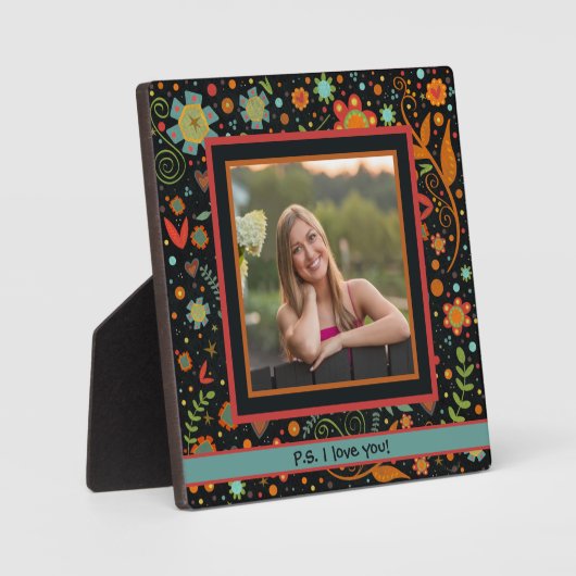 おもしろいフォークフローラかわいい写真カスタマイズ愛メッセージ フォトプラーク (正面)