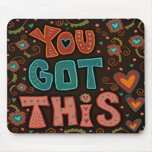 おもしろいフォークユー得ザこの引用文ハートインスピレーション マウスパッド (正面)