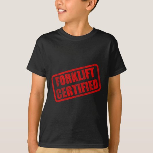 おもしろいフォークリフト認定ミーム Tシャツ (正面)