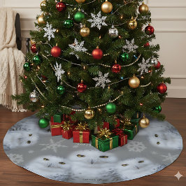 おもしろいフクロウがクリスマスに欲しいフクロウ ブラッシュドポリエステルツリースカート