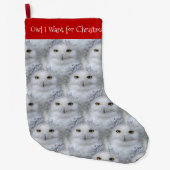 おもしろいフクロウがクリスマスに欲しい ラージクリスマスストッキング (正面)
