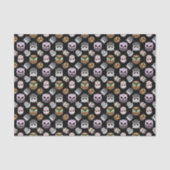 おもしろいフクロウの黒い背景 薄葉紙 (正面)