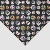 おもしろいフクロウの黒い背景 薄葉紙 (詳細)