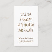 おもしろいフクロウ遊び日 コーリングカード (裏面)