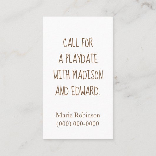 おもしろいフクロウ遊び日 コーリングカード (裏面)