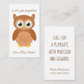 おもしろいフクロウ遊び日 コーリングカード (正面/裏面)